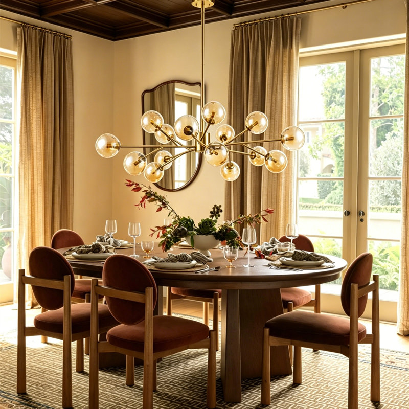 Super Light Down シングルロング 150×210cm Wade Logan® Burness 15 - Light Sputnik Modern Linear Chandelier